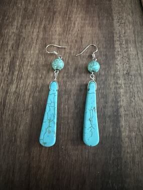 Natural Chinese Turquoise Beautiful Drop Shape Pair